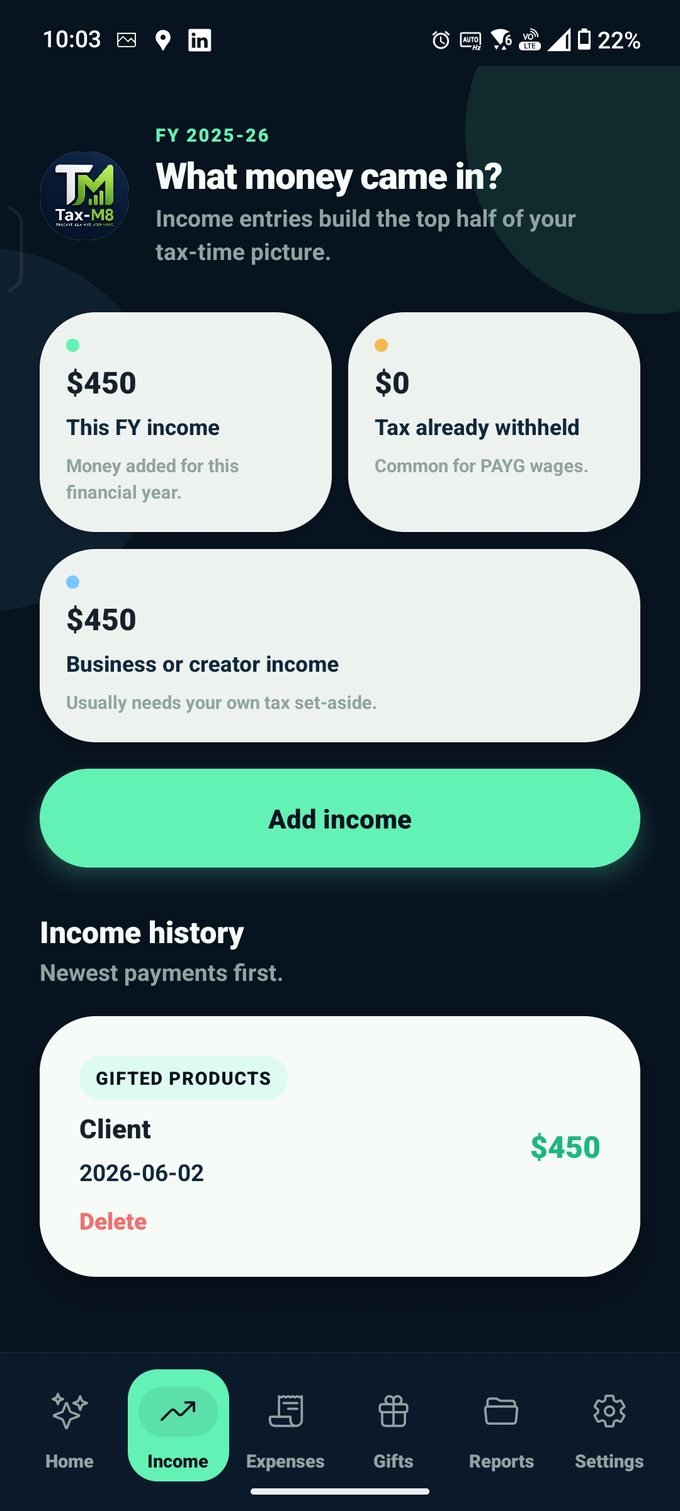Income tracking